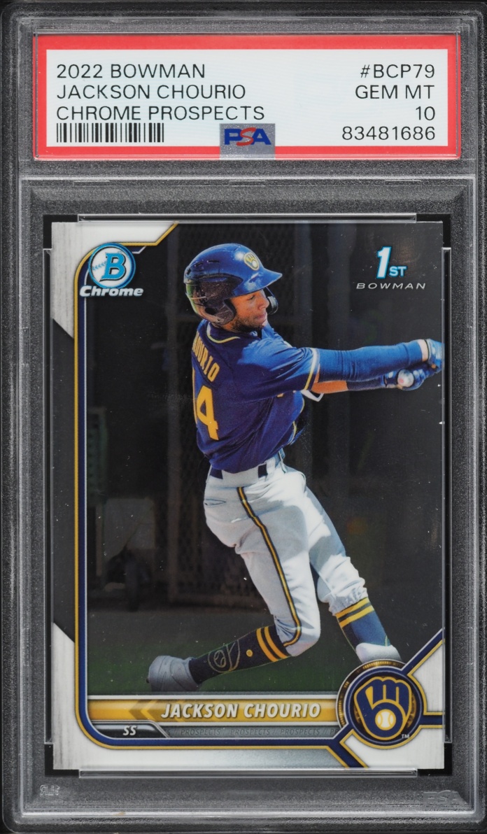 2022 Bowman Chrome Jackson Chourio PROSPECT #BCP-79 PSA 10 GEM MINT