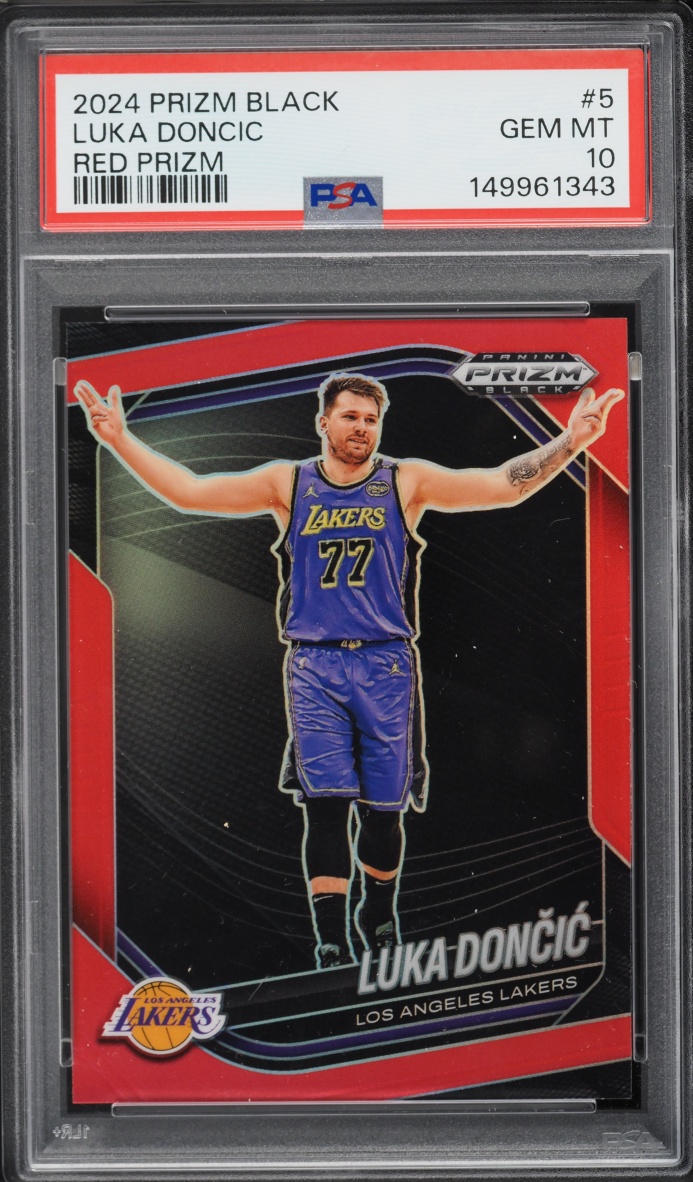 2024 Panini Prizm Black Red Luka Doncic /299 #5 PSA 10 GEM MINT