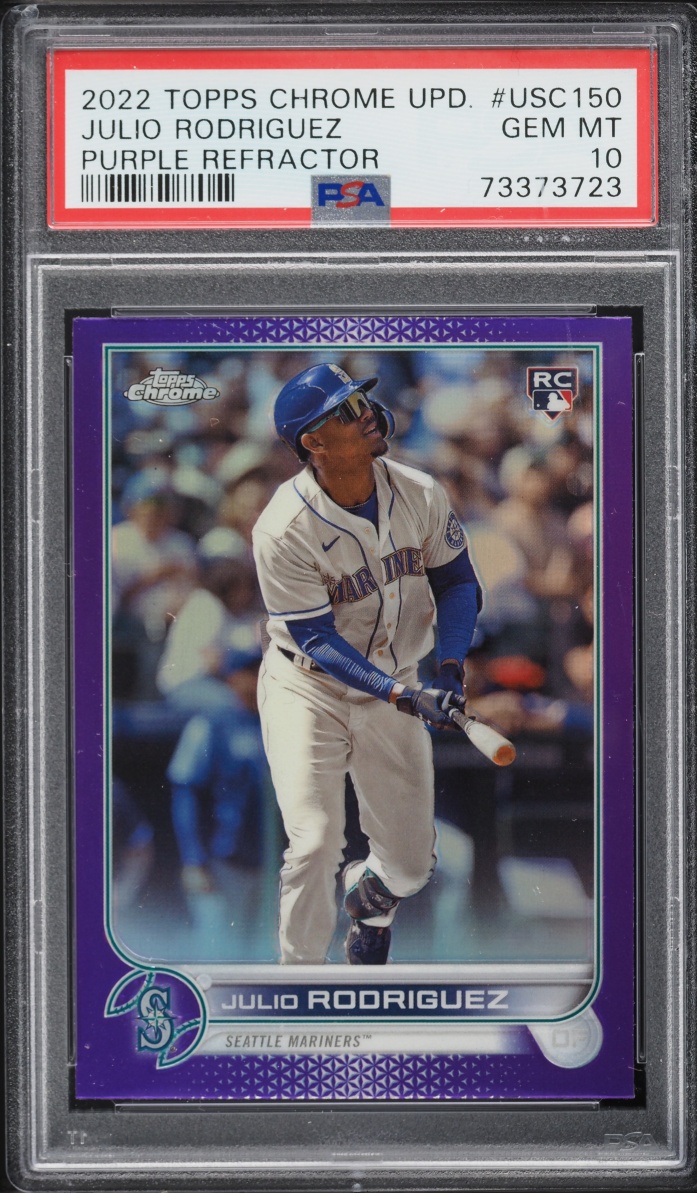 2022 Topps Chrome Update Purple Refractor Julio Rodriguez ROOKIE #USC150 PSA 10 GEM MINT