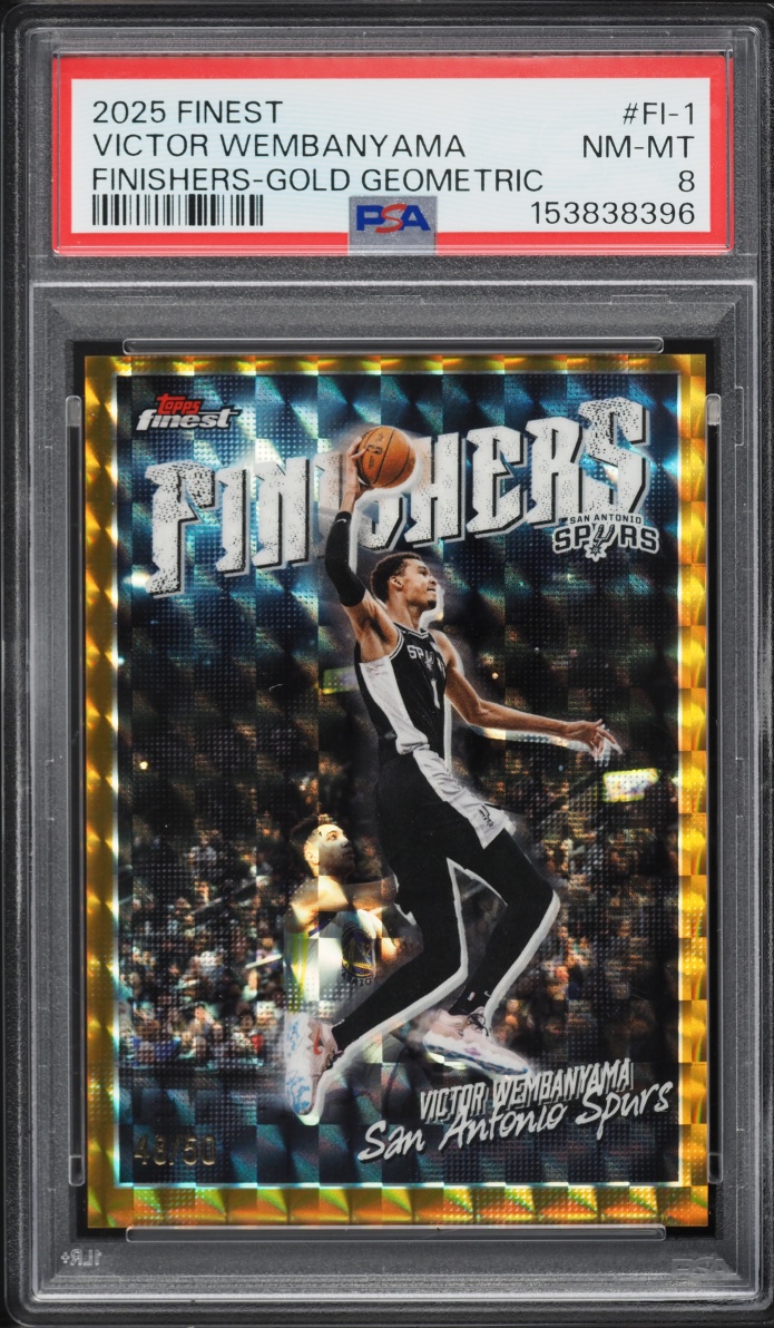 2025 Finest Finishers Gold Geometric Victor Wembanyama /50 #FI-1 PSA 8 NM-MT