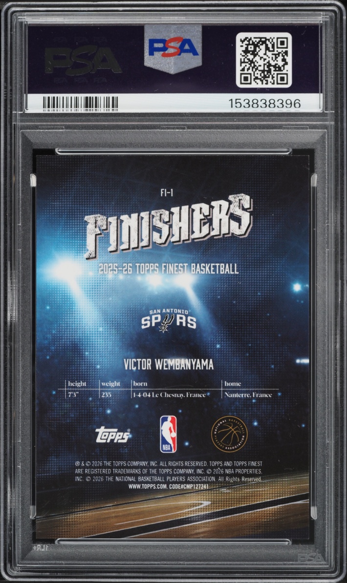 2025 Finest Finishers Gold Geometric Victor Wembanyama /50 #FI-1 PSA 8 NM-MT