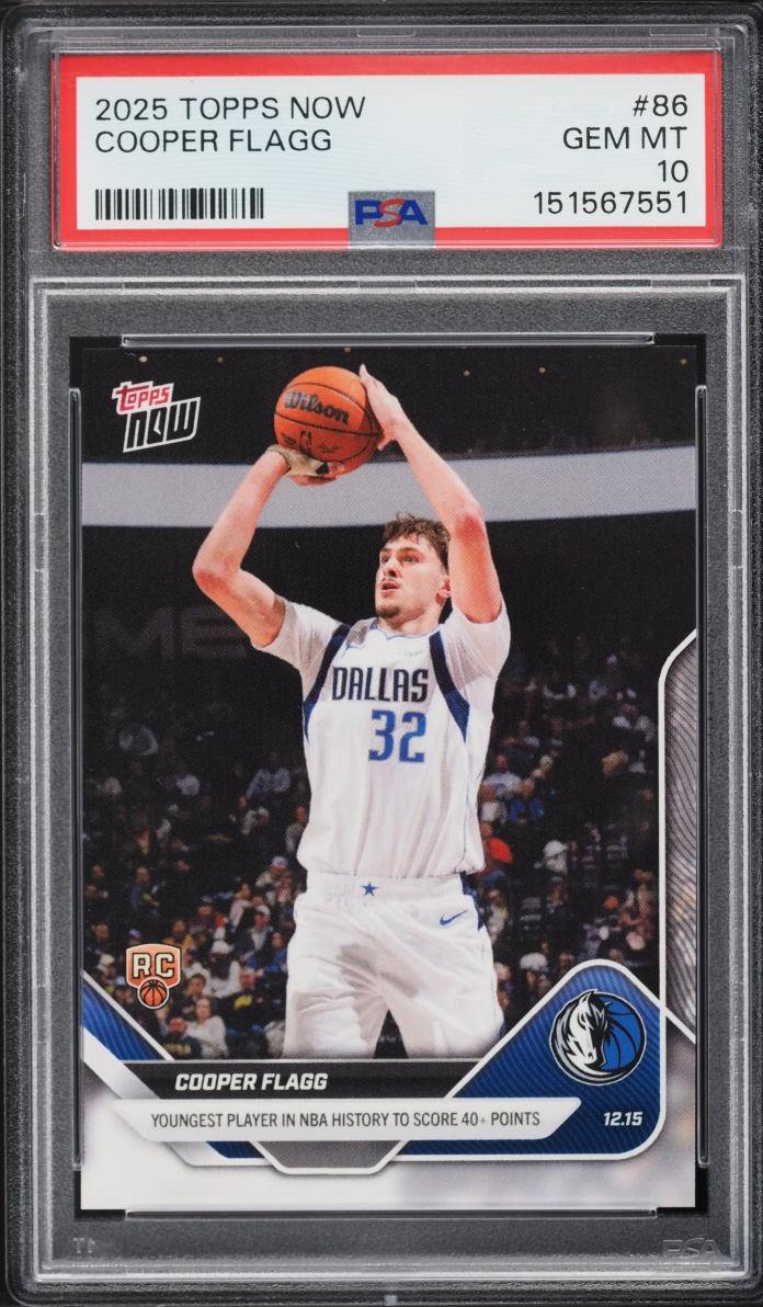 2025 Topps Now Cooper Flagg ROOKIE #86 PSA 10 GEM MINT