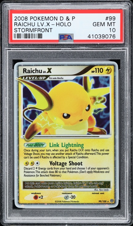 2008 Pokemon Japanese Promo DP Card Exchange Holo Raichu #114 PSA
