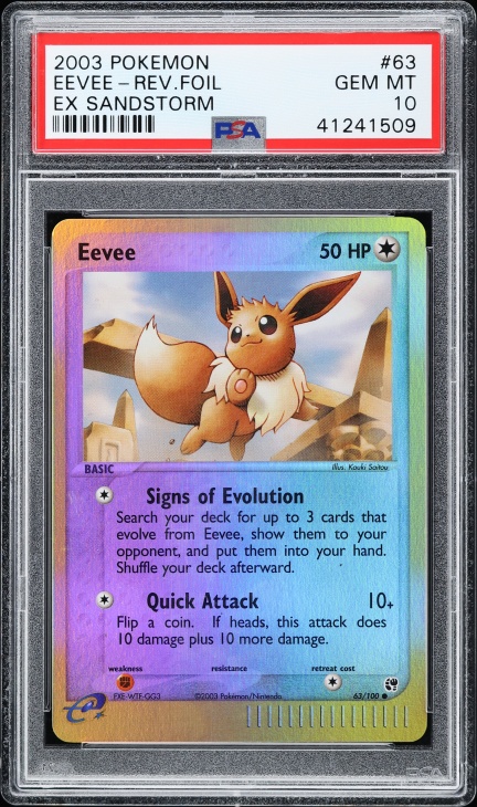 2002 Pokemon Legendary Collection Reverse Holo Eevee #74 PSA 7