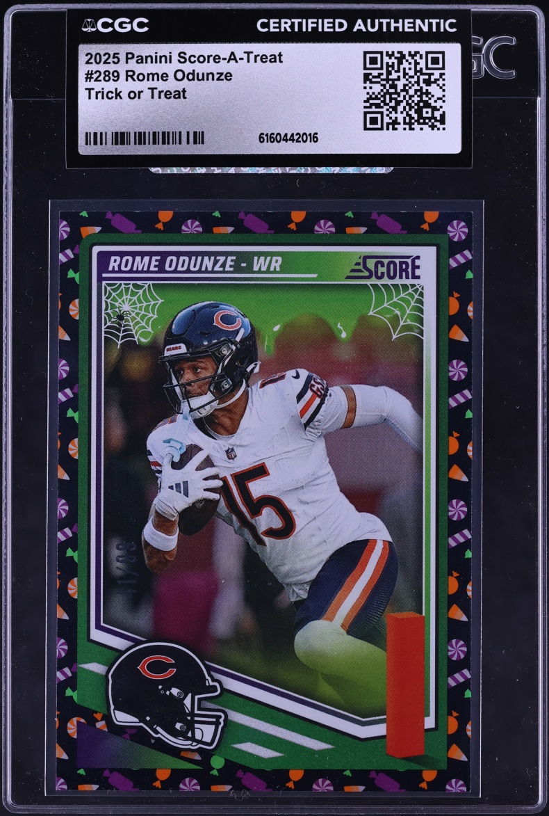 2025 Panini Score-A-Treat Football Trick-or-Treat Rome Odunze #289 CGC AUTH