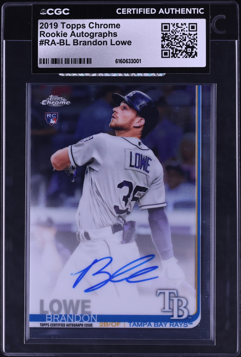2019 Topps Chrome Brandon Lowe ROOKIE AUTO #RA-BL CGC AUTH