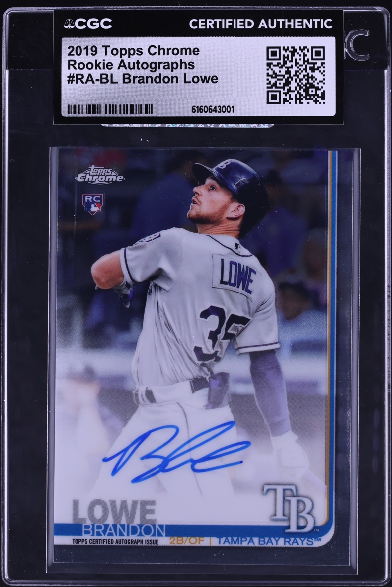 2019 Topps Chrome Brandon Lowe ROOKIE AUTO #RA-BL CGC AUTH