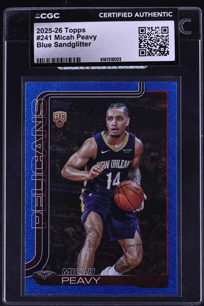 2025 Topps Blue Sandglitter Micah Peavy ROOKIE #241 CGC AUTH