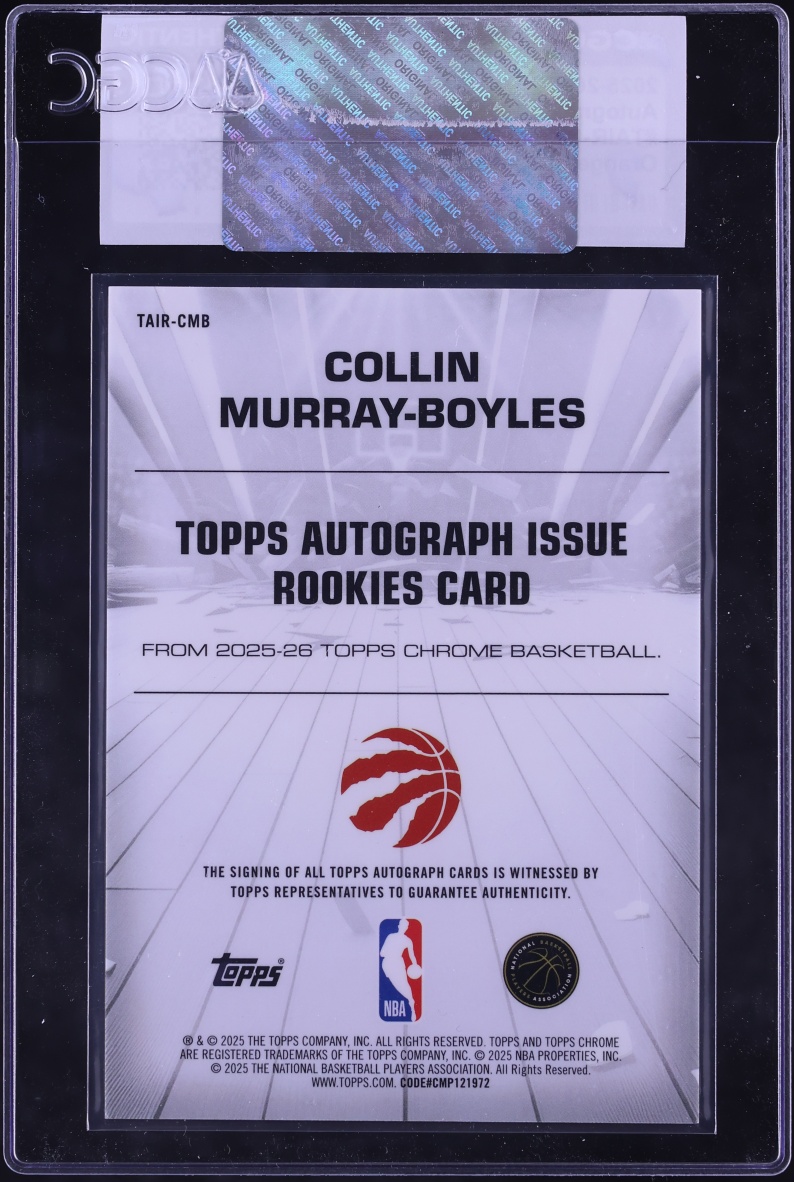 2025 Topps Chrome Issue Orange Geometric Refractor Collin Murray-Boyles RC AUTO /25 CGC AUTH