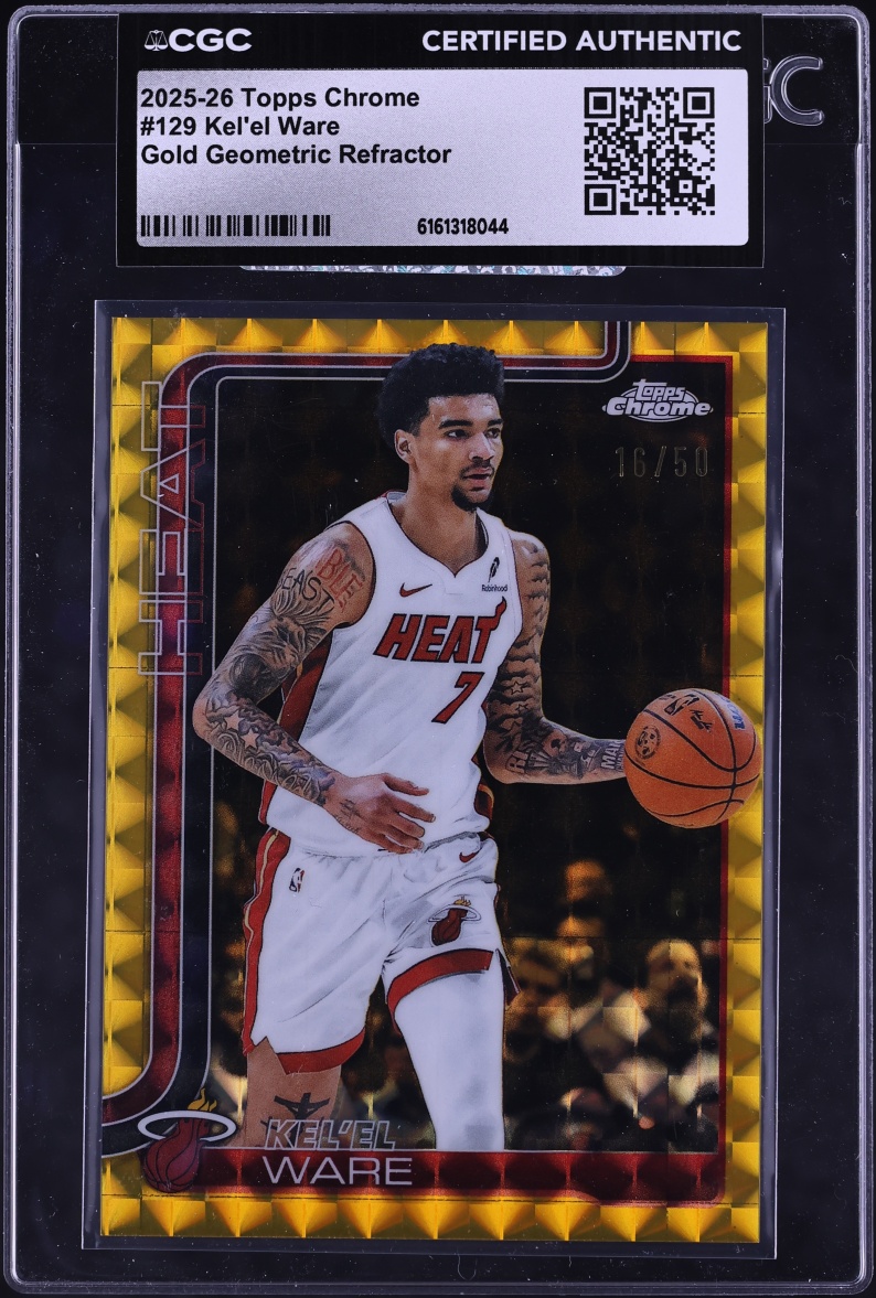 2025 Topps Chrome Gold Geometric Refractor Kel'el Ware /50 #129 CGC AUTH