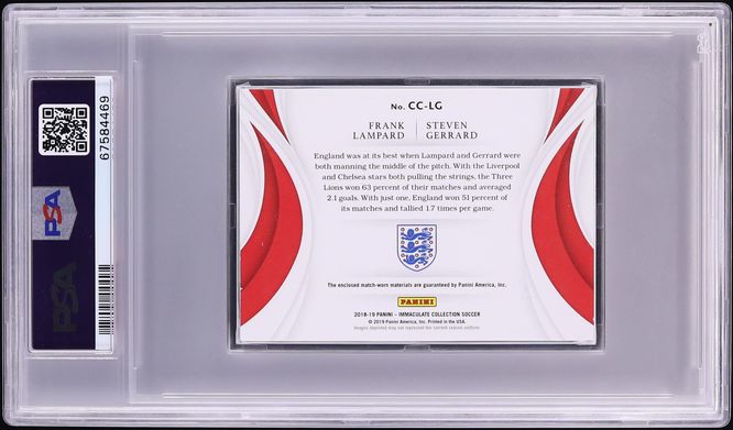 2018 Immaculate Collection Cleats Gold Frank Lampard Steven Gerrard PATCH /10 #CC-LG PSA 6 EXMT