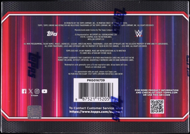 2026 Topps Chrome WWE Wrestling Sealed Breakers Delight Box, 12ct Cards