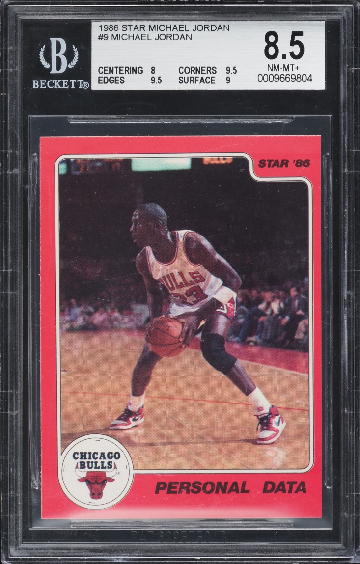 1986 Star Basketball Michael Jordan ROOKIE #9 BGS 8.5 NM-MT+