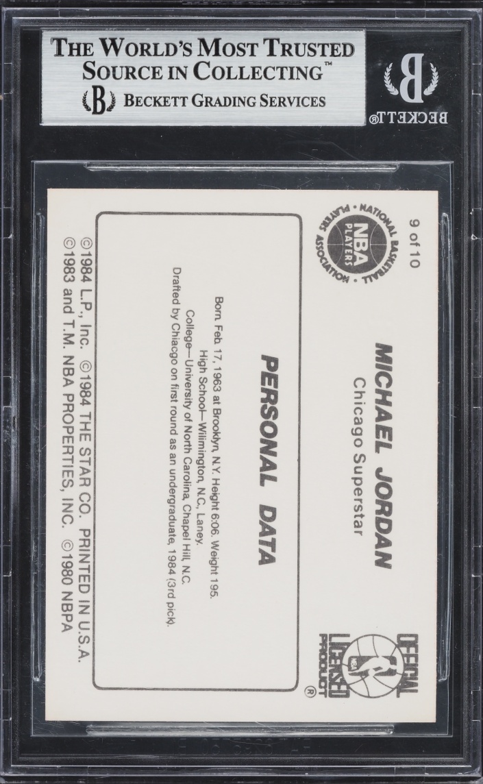 1986 Star Basketball Michael Jordan ROOKIE #9 BGS 8.5 NM-MT+