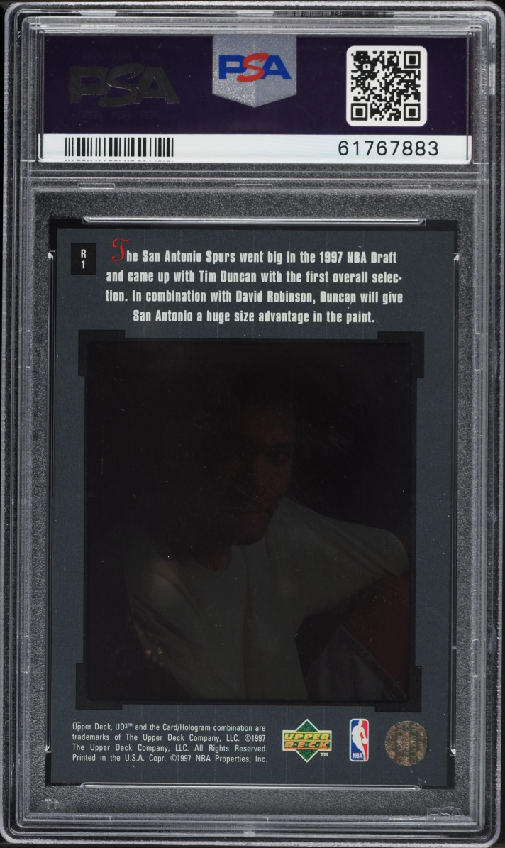 1997 UD3 Portfolio Tim Duncan ROOKIE #R1 PSA 9 MINT