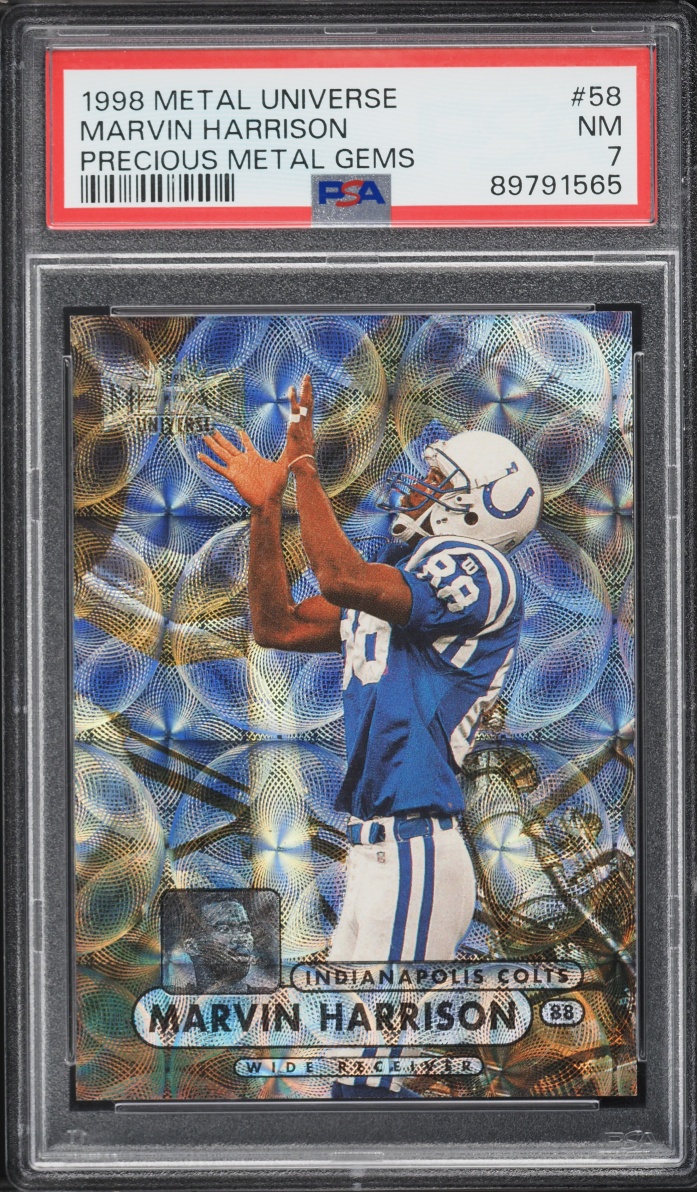 1998 Metal Universe Precious Metal Gems PMG Marvin Harrison /50 #58 PSA 7 NRMT