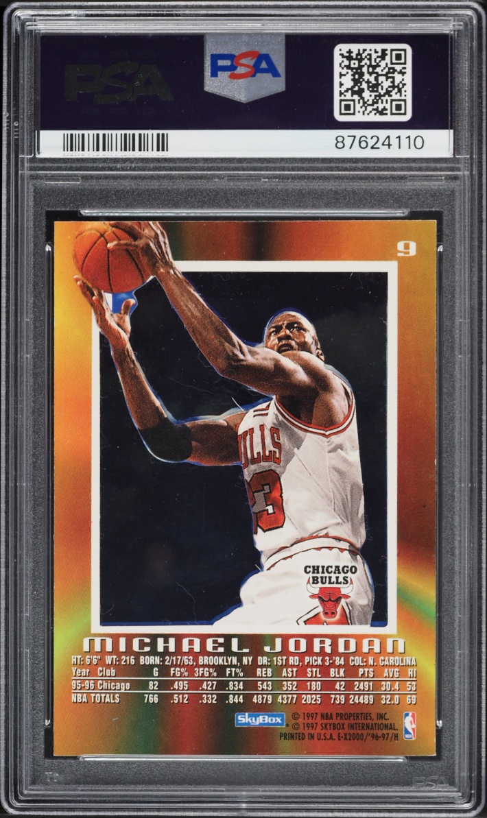 1996 Skybox E-X2000 Michael Jordan #9 PSA 7 NRMT