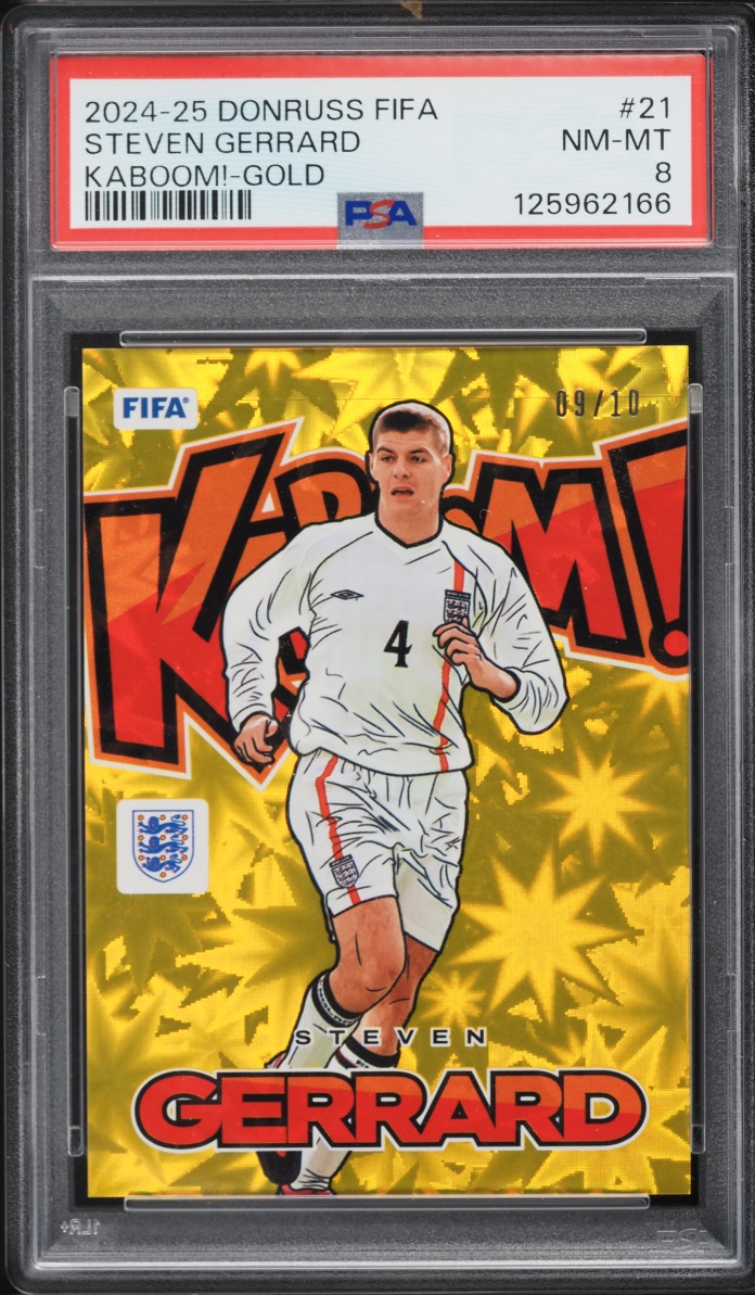 2024 Donruss FIFA Kaboom! Gold Steven Gerrard /10 #21 PSA 8 NM-MT