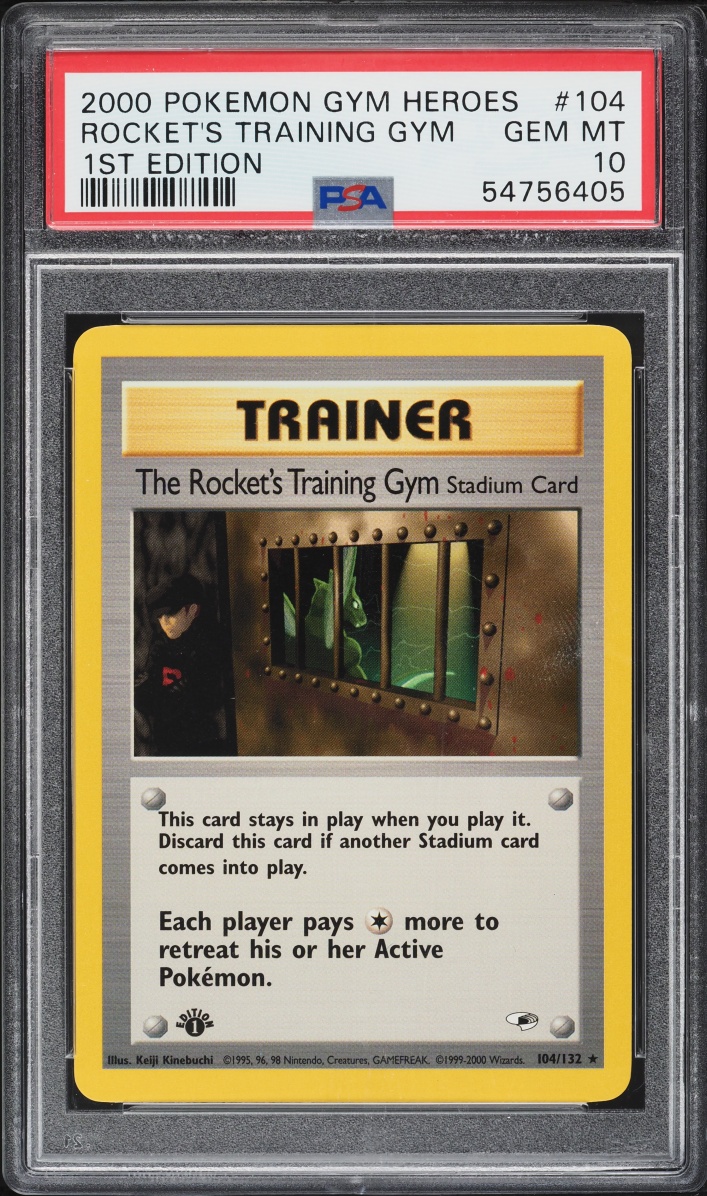 2000 Pokemon Gym Heroes 1st Edition The Rocket's Training Gym #104 PSA 10 GEM MINT
