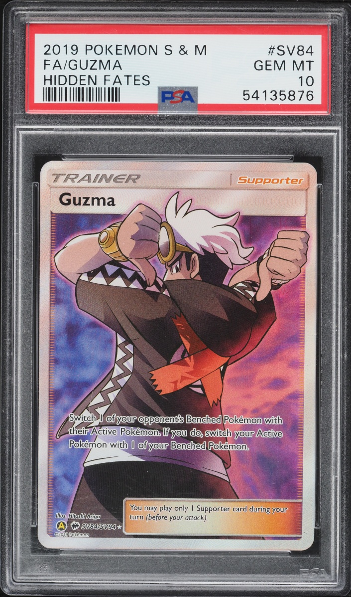 2019 Pokemon Sun & Moon Hidden Fates Full Art Guzma #SV84 PSA 10 GEM MINT