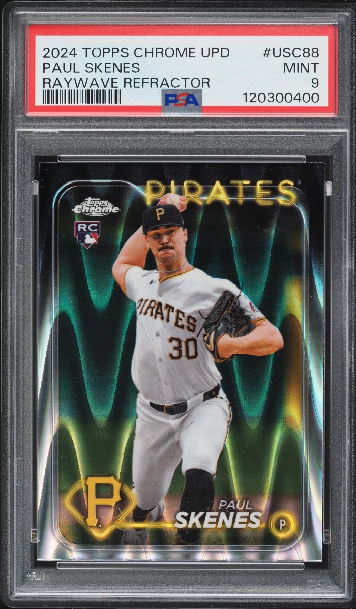 2024 Topps Chrome Update Raywave Refractor Paul Skenes ROOKIE #USC88 PSA 9 MINT