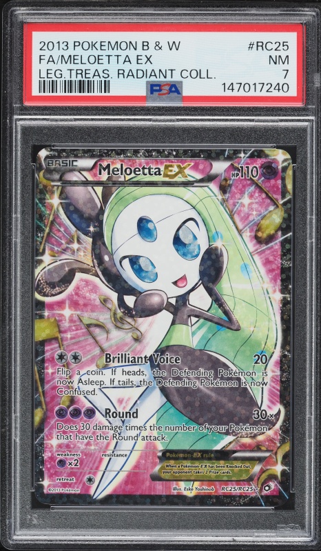 2013 Pokemon Black & White Legendary Treasures Radiant Collection Meloetta EX #RC25 PSA 7 NRMT