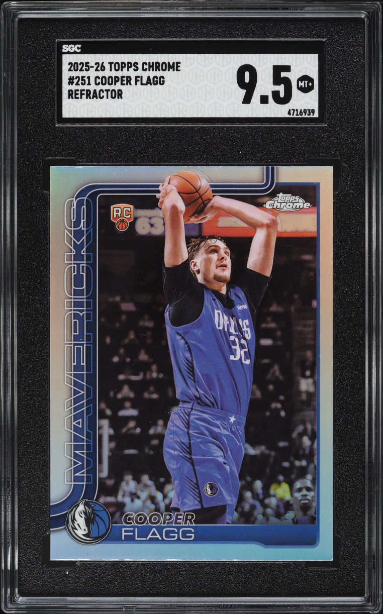 2025 Topps Chrome Refractor Cooper Flagg ROOKIE #251 SGC 9.5 MINT+