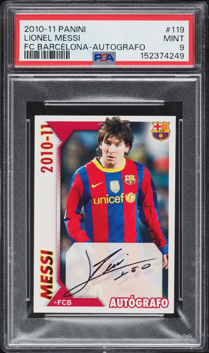 2010 Panini FC Barcelona Lionel Messi AUTO #119 PSA 9 MINT