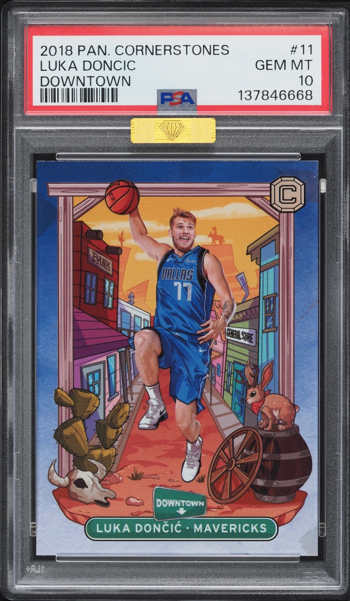 2018 Panini Cornerstones Downtown Luka Doncic ROOKIE #11 MBA PSA 10 GEM MINT
