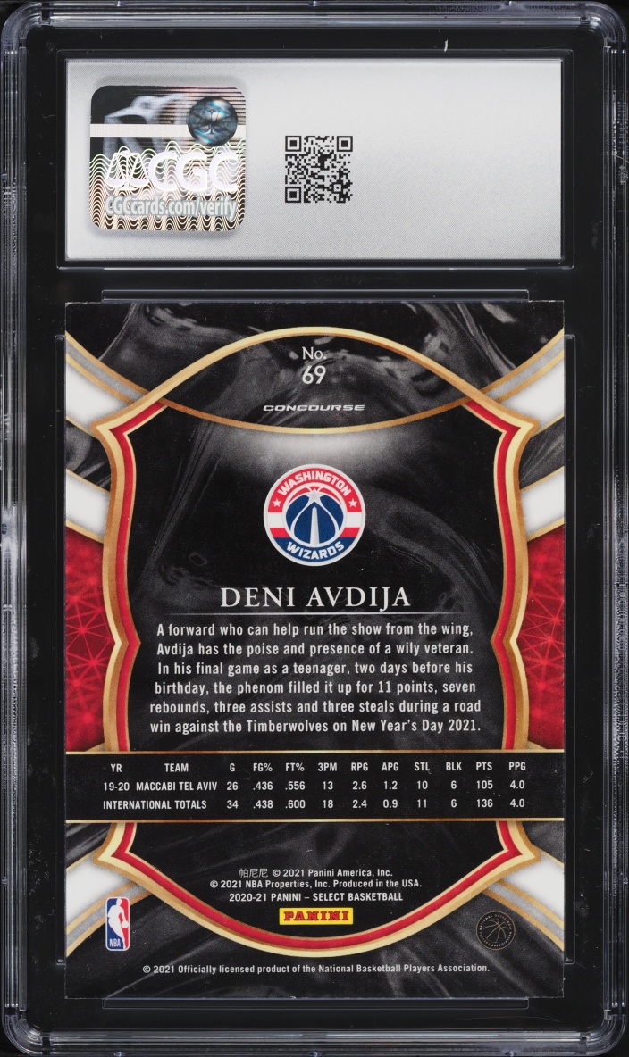 2020 Select Concourse Retail Deni Avdija ROOKIE #69 CGC 10 GEM MINT