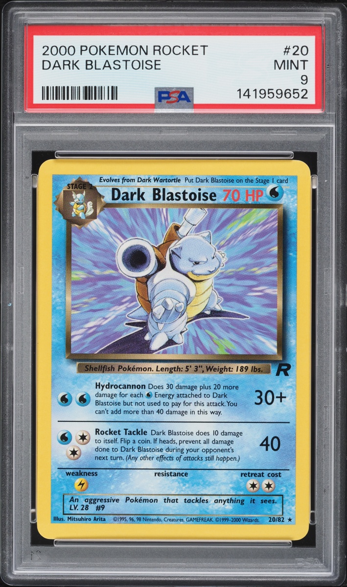 2000 Pokemon Team Rocket Dark Blastoise #20 PSA 9 MINT