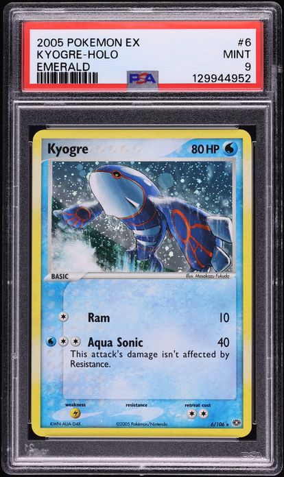 2005 Pokemon EX Emerald Holo Kyogre #6 PSA 9 MINT