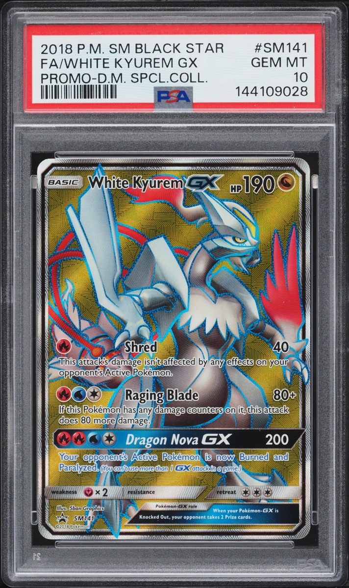 2018 Pokemon Sun & Moon Promo Dragon Majesty Special Full Art White Kyurem GX #SM141 PSA 10 GEM