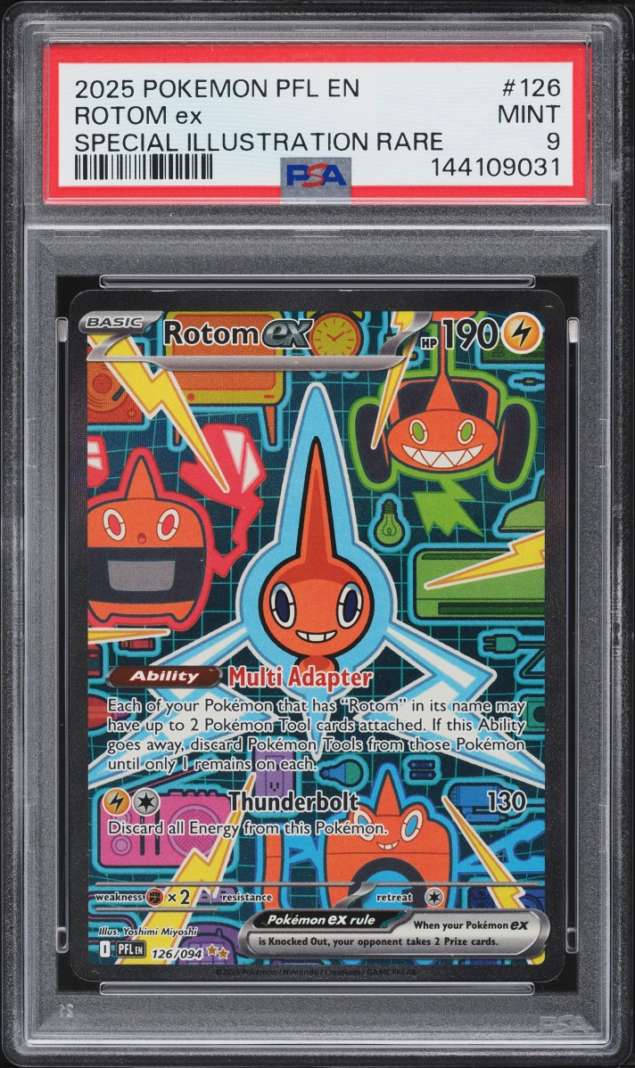 2025 Pokemon Mega Evolution Phantasmal Flames SIR Rotom Ex #126 PSA 9 MINT