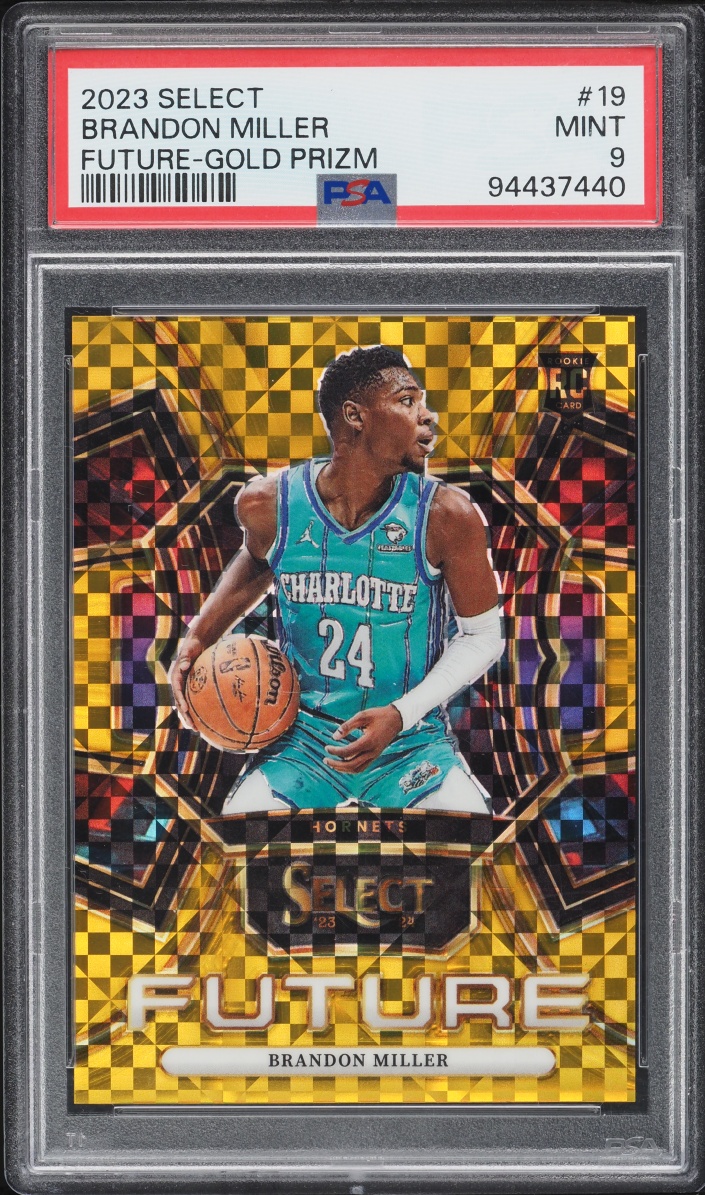2023 Select Future Gold Prizm Brandon Miller ROOKIE #19 PSA 9 MINT