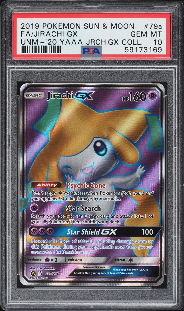 2019 Pokemon Sun & Moon Unified Minds Full Art Jirachi GX #79a PSA 10 GEM MINT