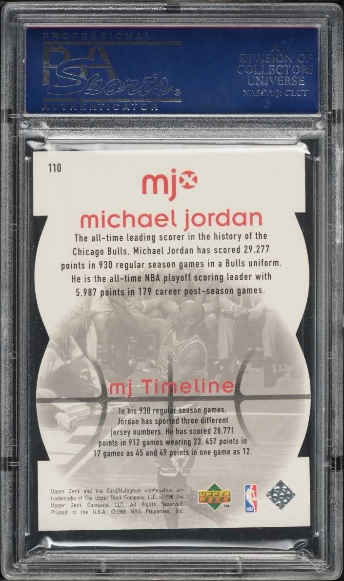 1998 Upper Deck MJx Timepieces Bronze Michael Jordan /230 #110 PSA 10 GEM MINT