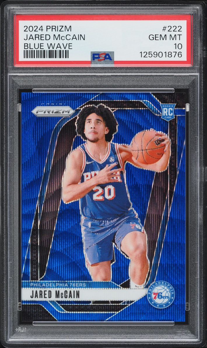 2024 Panini Prizm Blue Wave Jared McCain ROOKIE /125 #222 PSA 10 GEM MINT