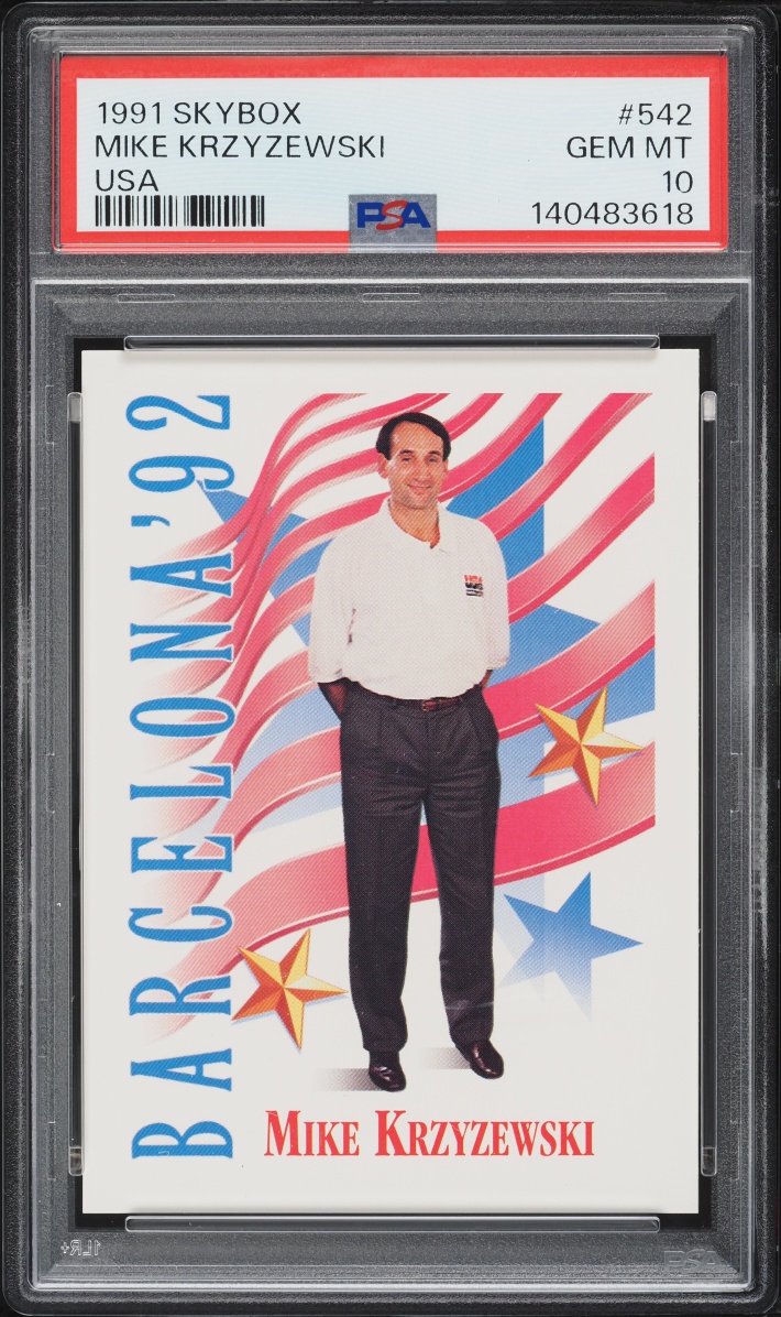 1991 Skybox USA Basketball Mike Krzyzewski #542 PSA 10 GEM MINT