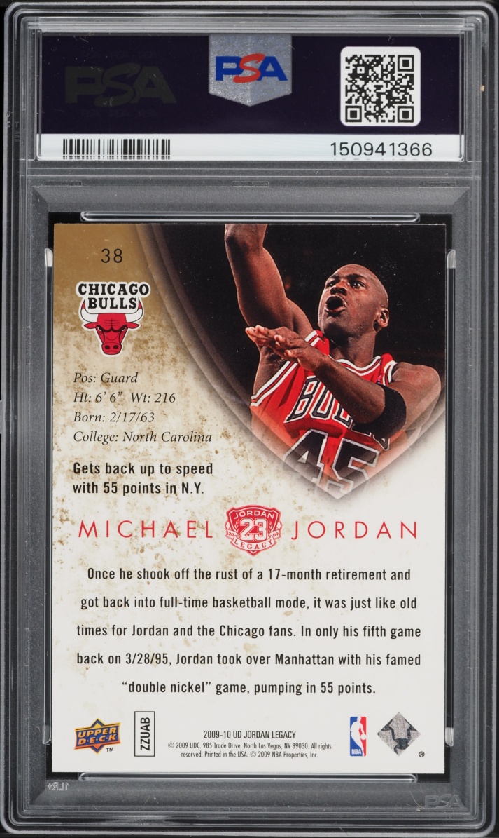 2009 Upper Deck Legacy Michael Jordan #38 PSA 10 GEM MINT