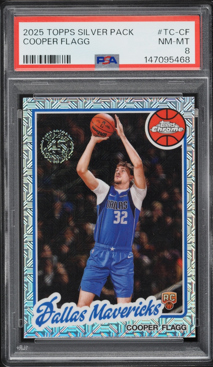 2025 Topps Chrome Silver Pack Cooper Flagg ROOKIE #TC-CF PSA 8 NM-MT