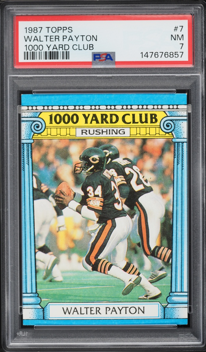 1987 Topps 1000 Yard Club Walter Payton #7 PSA 7 NRMT