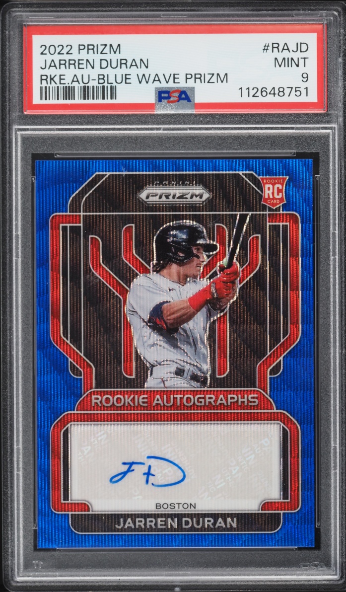 2022 Panini Prizm Blue Wave Jarren Duran ROOKIE AUTO /50 #RAJD PSA 9 MINT