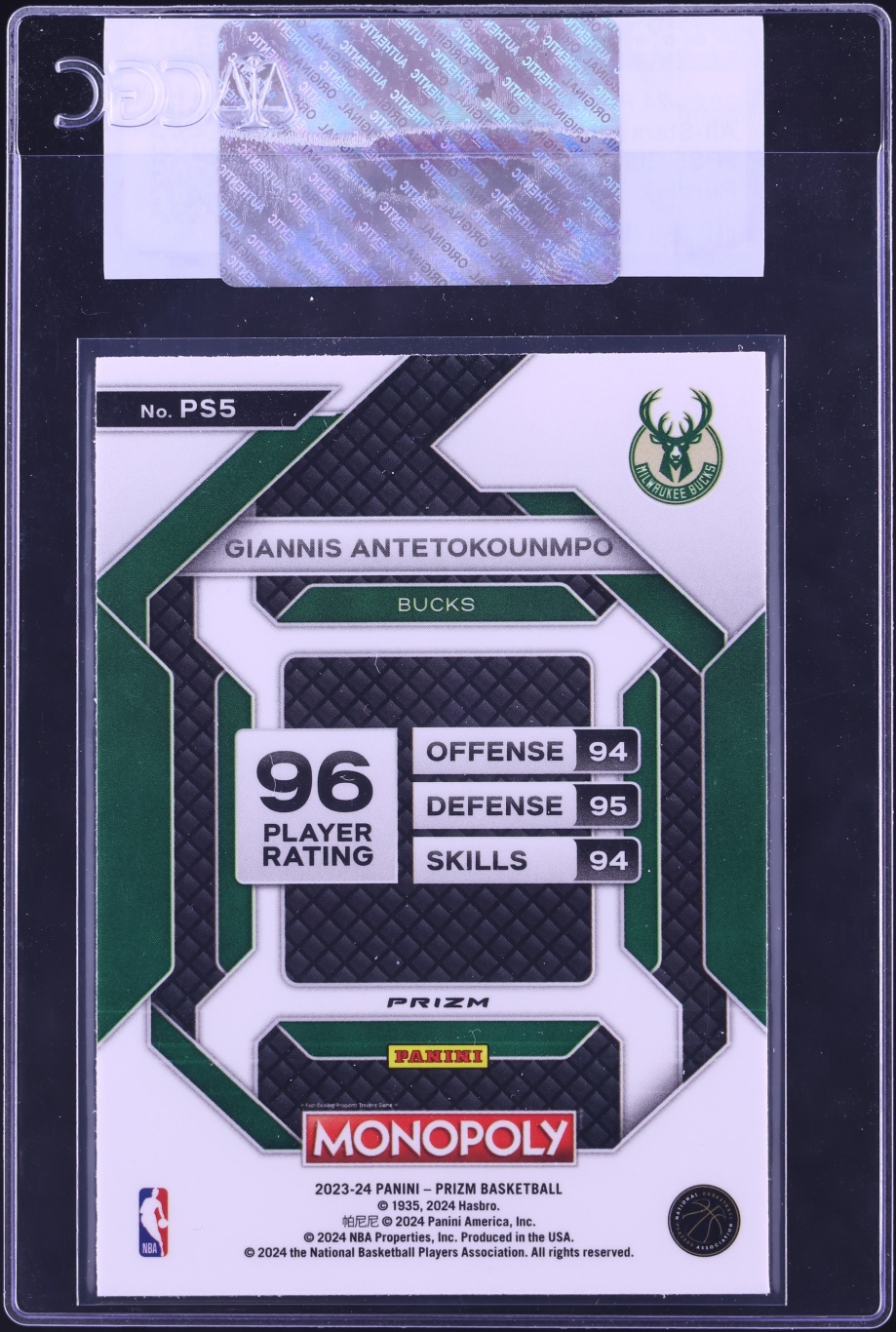 2023 Panini Prizm Monopoly All-Stars Purple Giannis Antetokounmpo