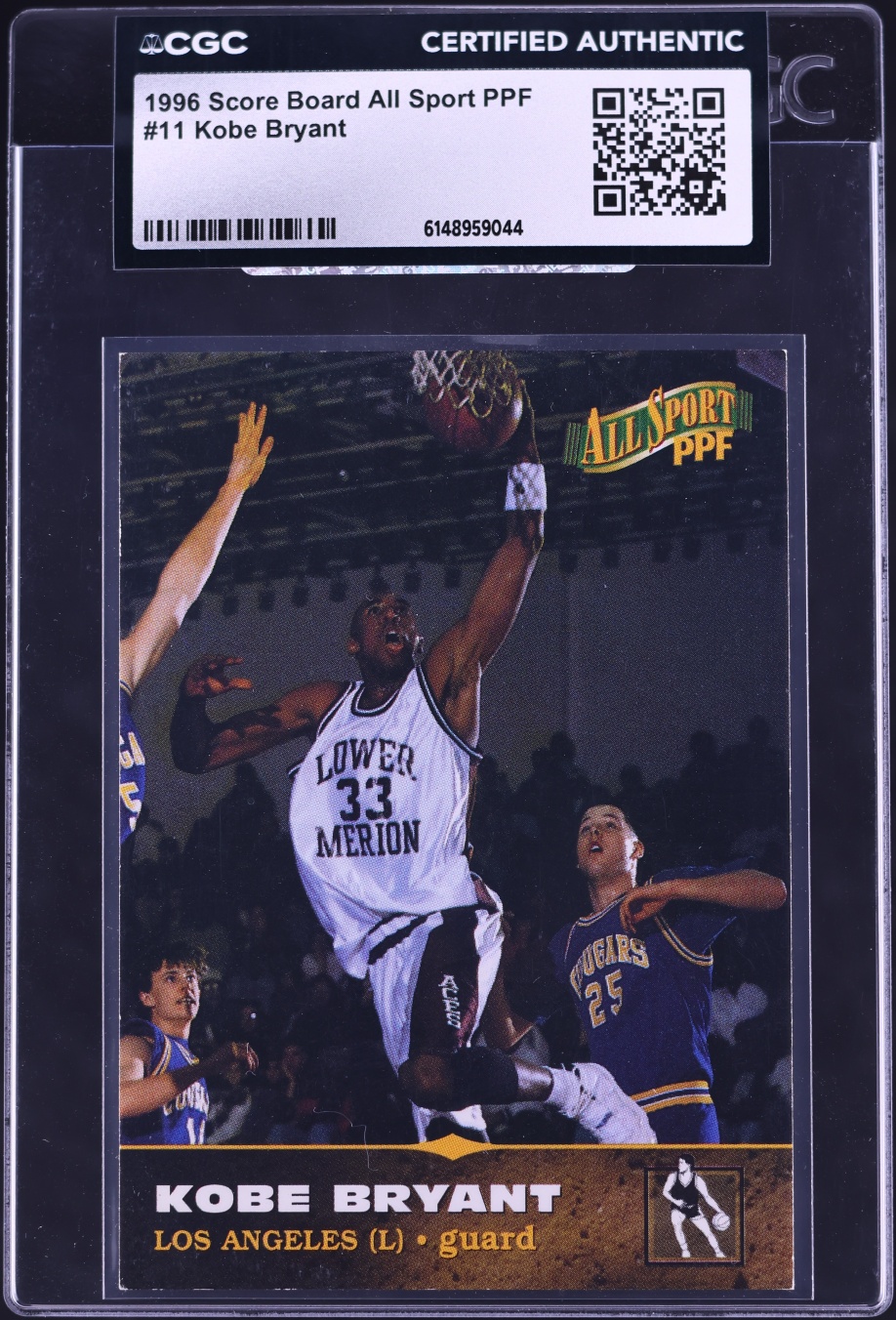 1996 Score Board All Sport PPF Kobe Bryant ROOKIE #11 CGC AUTH