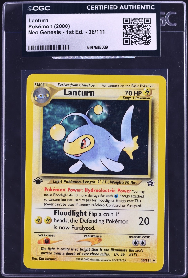 2000 Pokemon Japanese Gold Silver To A New World Lanturn #171 CGC 6 EXMT on Fanatics Collect 2000 Pokemon Japanese Gold Silver To A New World Lanturn #171 CGC 6 EXMT on Fanatics Collect