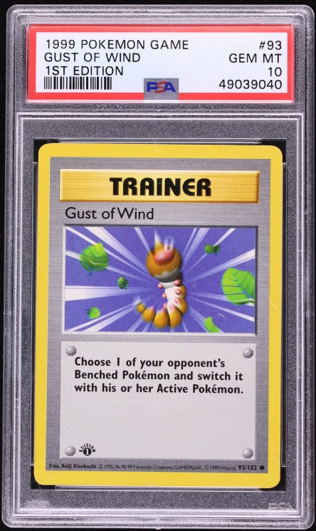 1999 Pokemon Base Set Shadowless 1st Edition Gust Of Wind #93 PSA 10 GEM MINT