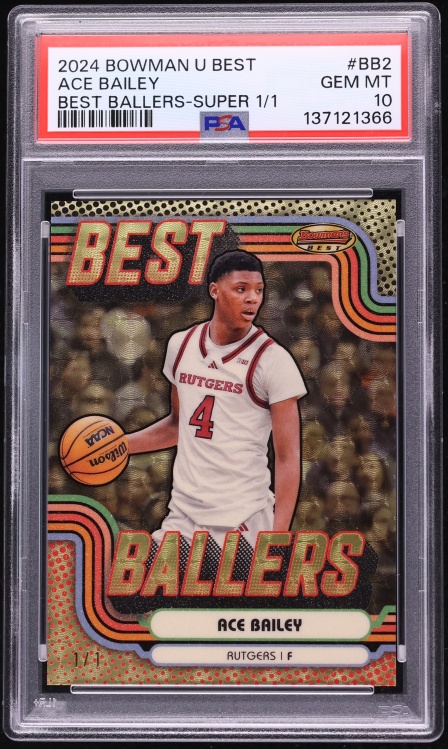 2024 Bowman University Best Ballers Superfractor Ace Bailey ROOKIE 1/1 #BB2 PSA 10 GEM MINT