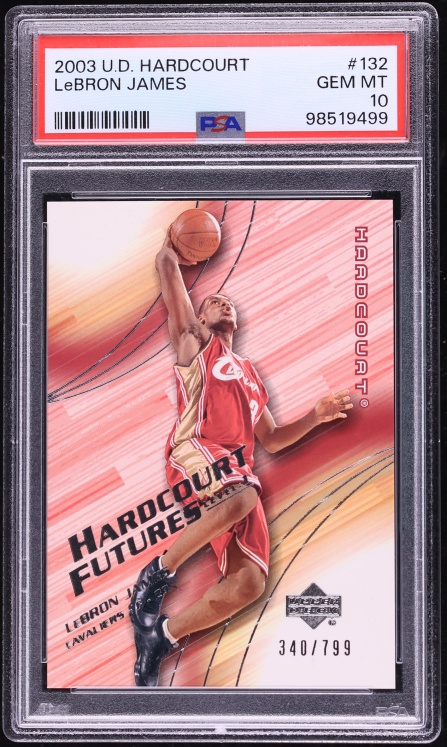 2003 Upper Deck Hardcourt LeBron James ROOKIE /799 #132 PSA 10 GEM MINT