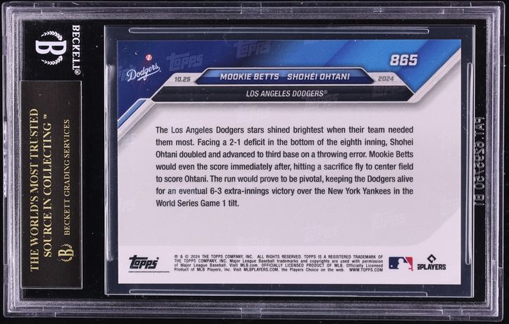 2024 Topps Now Shohei Ohtani & Mookie Betts #865 BGS 10 PRISTINE BLACK LABEL